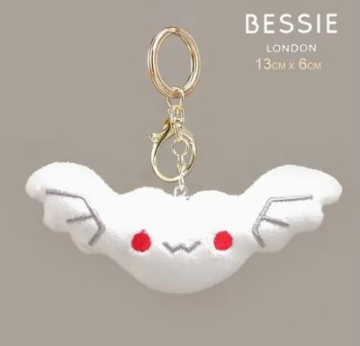Angel Wings Heart Plush Bag Charm by Bessie London